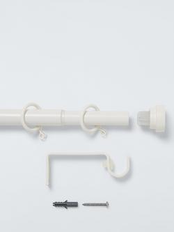 John Lewis Extendable Metal Curtain Pole Kit with Disc Finial, Dia.19mm - view 2, White