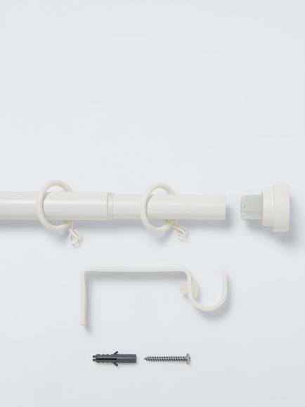 John Lewis Extendable Metal Curtain Pole Kit with Disc Finial, Dia.19mm - view 2, White