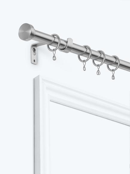 John Lewis Extendable Metal Curtain Pole Kit with Disc Finial, Dia.19mm, Chrome