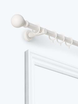 John Lewis Extendable Metal Curtain Pole Kit with Ball Finial, Dia.28mm, Matte White