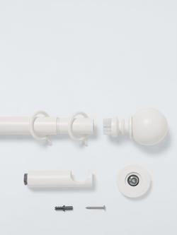 John Lewis Extendable Metal Curtain Pole Kit with Ball Finial, Dia.28mm - view 2, Matte White
