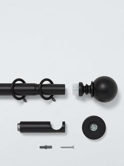 John Lewis Extendable Metal Curtain Pole Kit with Ball Finial, Dia.28mm - view 2, Matte Black