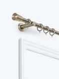John Lewis Extendable Metal Curtain Pole Kit with Cone Finial, Dia.28mm, Antique Brass