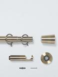 John Lewis Extendable Metal Curtain Pole Kit with Cone Finial, Dia.28mm, Antique Brass