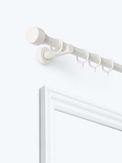 John Lewis Extendable Metal Curtain Pole Kit with Stud Finial, Dia.28mm, Matte White