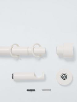 John Lewis Extendable Metal Curtain Pole Kit with Stud Finial, Dia.28mm - view 2, Matte White