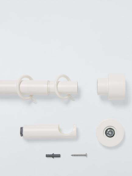 John Lewis Extendable Metal Curtain Pole Kit with Stud Finial, Dia.28mm - view 2, Matte White
