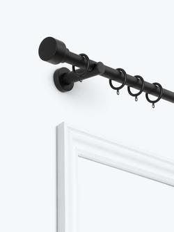 John Lewis Extendable Metal Curtain Pole Kit with Stud Finial, Dia.28mm, Matte Black