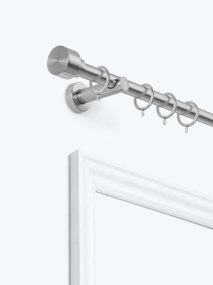 John Lewis Extendable Metal Curtain Pole Kit with Stud Finial, Dia.28mm, Brushed Nickel