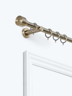John Lewis Extendable Metal Curtain Pole Kit with Stud Finial, Dia.28mm, Antique Brass