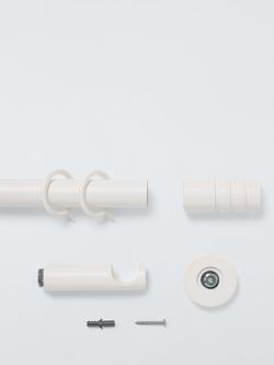 John Lewis Fixed Metal Curtain Pole Kit with Barrel Finial, Dia.28mm - view 2, Matte White