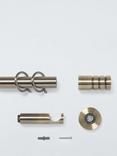 John Lewis Fixed Metal Curtain Pole Kit with Barrel Finial, Dia.28mm, Antique Brass