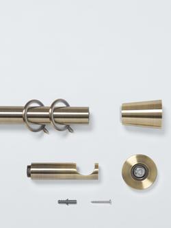 John Lewis Fixed Metal Curtain Pole Kit with Cone Finial, Dia.28mm - view 2, Antique Brass