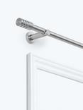 John Lewis Fixed Eyelet Metal Curtain Pole Kit with Barrel Finial, Dia.28mm, Brushed Nickel
