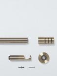 John Lewis Fixed Eyelet Metal Curtain Pole Kit with Barrel Finial, Dia.28mm, Antique Brass