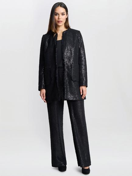 Gina Bacconi Lizzy Sequin Jacket, Black, Black