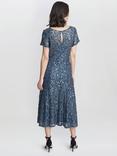 Gina Bacconi Andrea A-Line Dress, Steel Blue