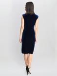 Gina Bacconi Justine Sleeveless Velvet Dress, Navy