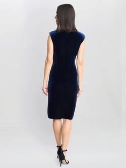 Gina Bacconi Justine Sleeveless Velvet Dress, Navy - view 2, Navy