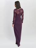 Gina Bacconi Keeley Lace Bodice Dress, Plum