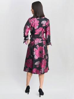 Gina Bacconi Lauren Jacquard Shirt Dress - view 2, Black