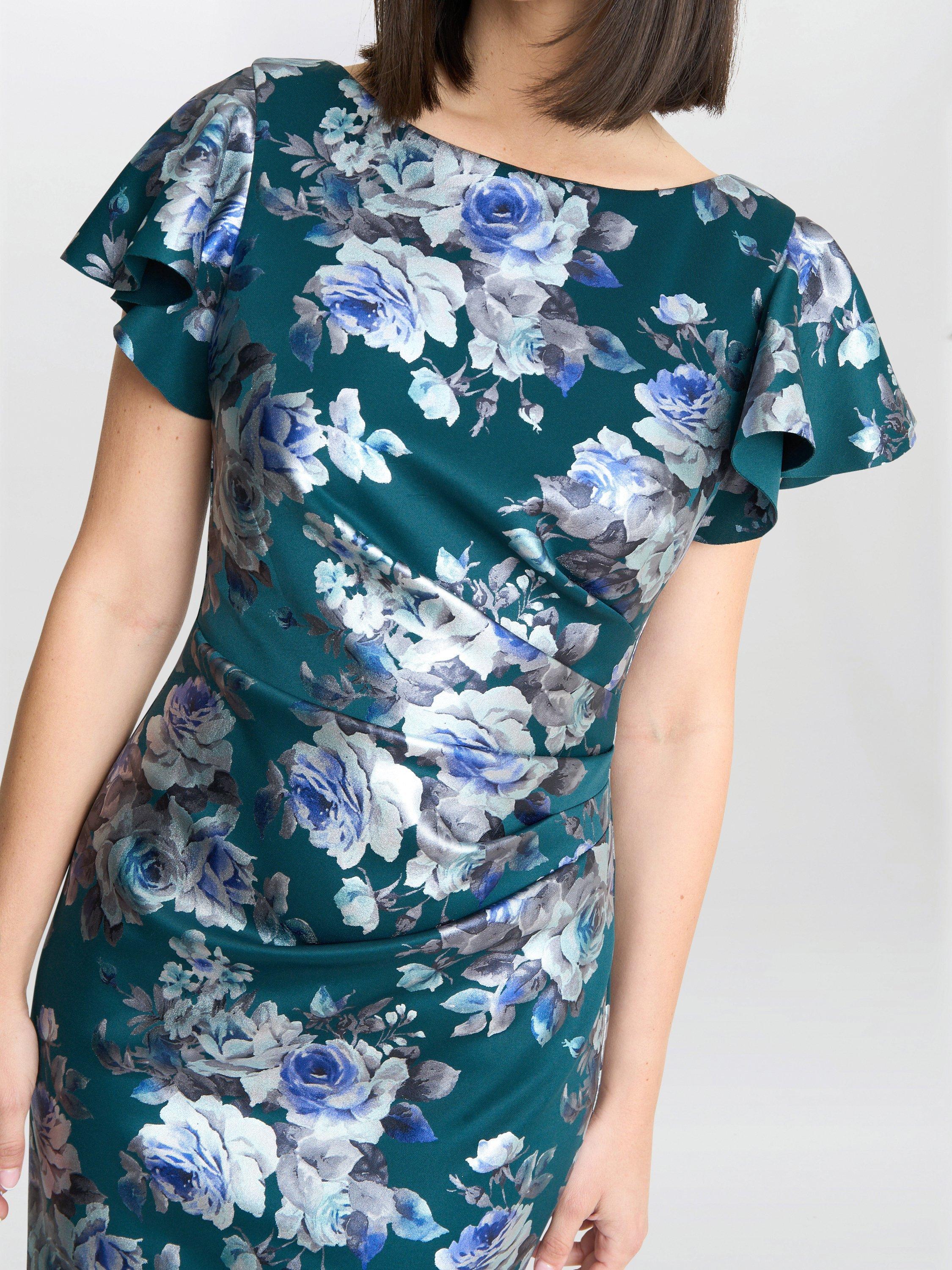 Product image 5 of 5, which shows Gina Bacconi Wanda Floral Dress, Green, 10