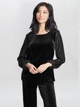 Gina Bacconi Ines Velvet Blouse, Black