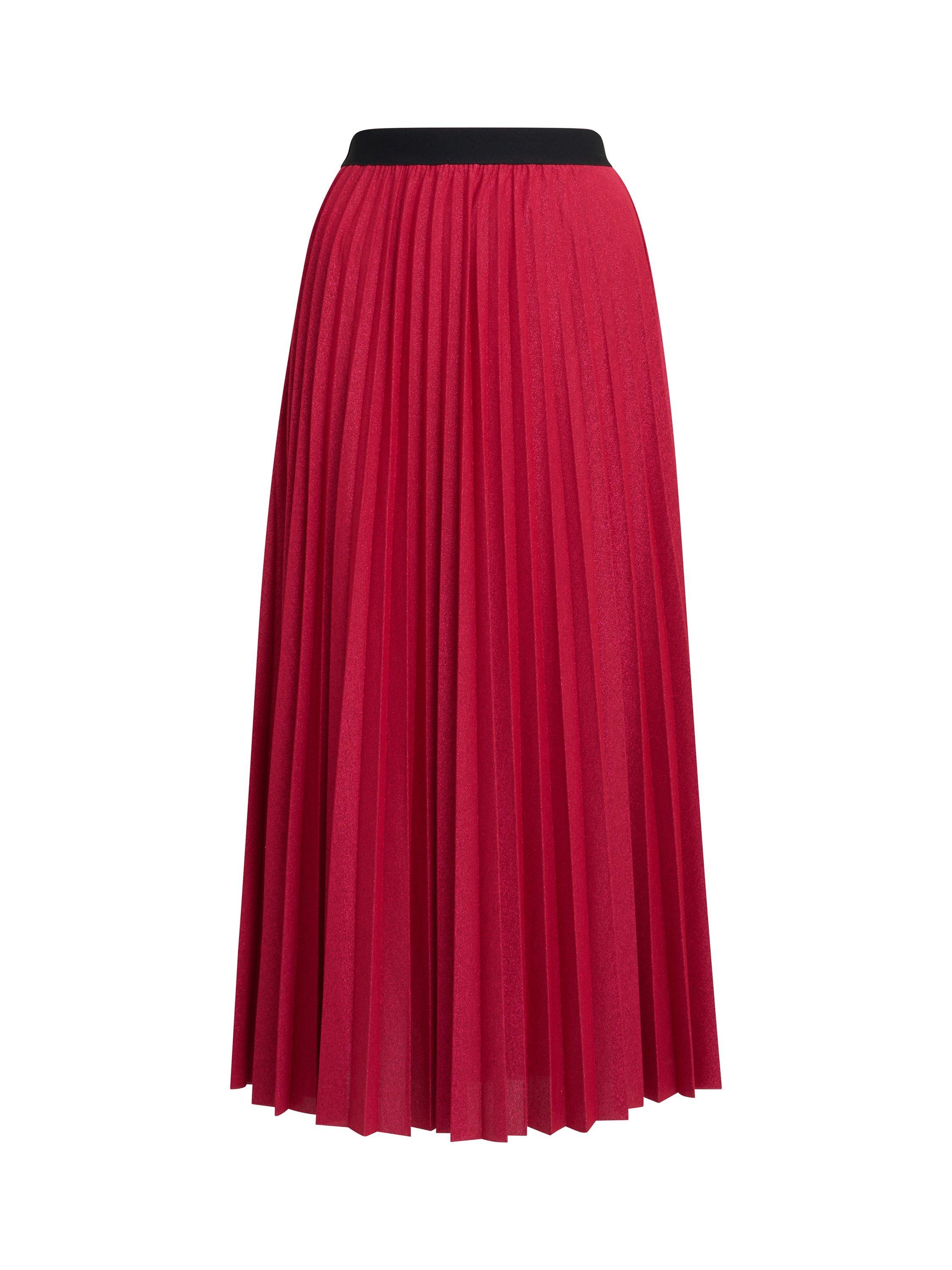 Product image 4 of 6, which shows Gina Bacconi Ismay Metallic Skirt, Red, M