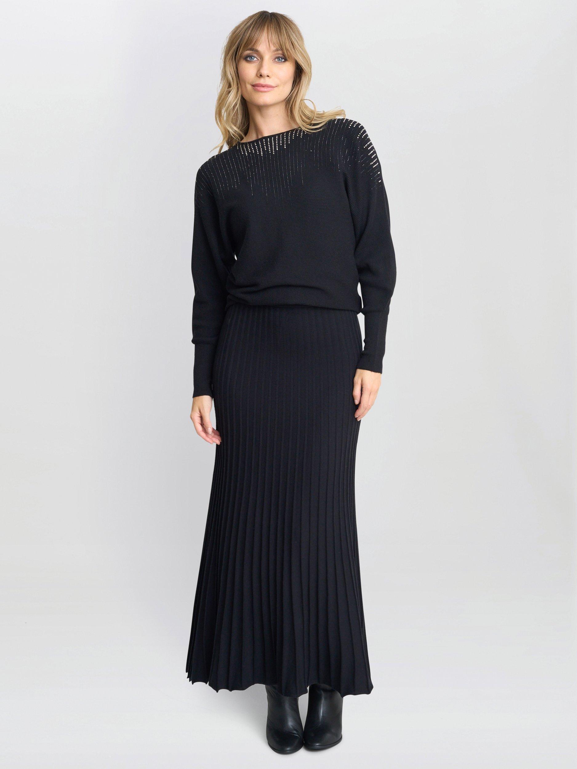 Gina Bacconi Batwing Diamante Jumper Black