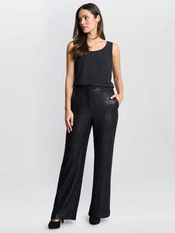 Gina Bacconi Leilani Sequin Trousers, Black, Black