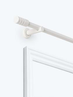 John Lewis Fixed Eyelet Metal Curtain Pole Kit with Barrel Finial, Dia.28mm, Matte White