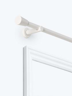 John Lewis Fixed Eyelet Metal Curtain Pole Kit with Cone Finial, Dia.28mm, Matte White