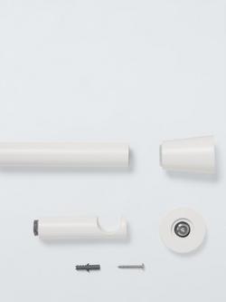 John Lewis Fixed Eyelet Metal Curtain Pole Kit with Cone Finial, Dia.28mm - view 2, Matte White