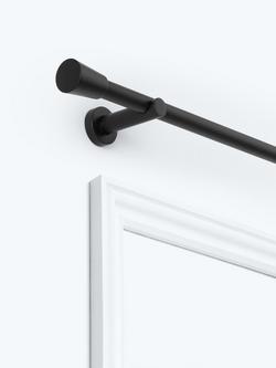 John Lewis Fixed Eyelet Metal Curtain Pole Kit with Cone Finial, Dia.28mm, Matte Black