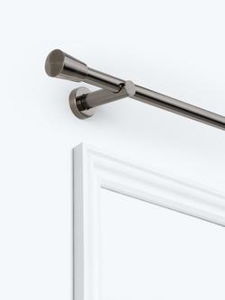 John Lewis Fixed Eyelet Metal Curtain Pole Kit with Cone Finial, Dia.28mm, Pewter