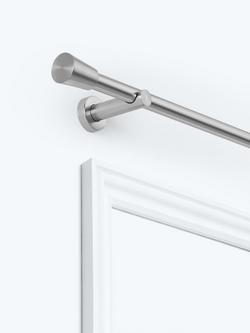 John Lewis Fixed Eyelet Metal Curtain Pole Kit with Cone Finial, Dia.28mm, Brushed Nickel