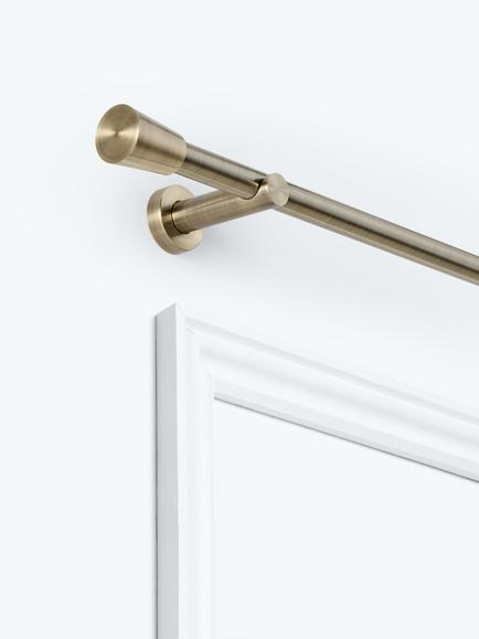 John Lewis Fixed Eyelet Metal Curtain Pole Kit with Cone Finial, Dia.28mm, Antique Brass