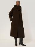 Jigsaw Double Faced Woven Wool Scarf, Brown