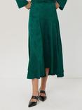 Jigsaw Floral Jacquard Midi Skirt, Green