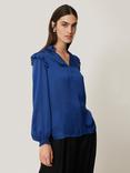 Jigsaw Satin Ruffle Top