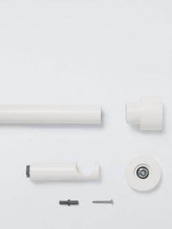 John Lewis Fixed Eyelet Metal Curtain Pole Kit with Stud Finial, Dia.28mm - view 2, Matte White