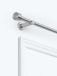 John Lewis Fixed Eyelet Metal Curtain Pole Kit with Stud Finial, Dia.28mm, Brushed Nickel