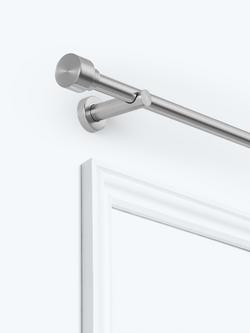 John Lewis Fixed Eyelet Metal Curtain Pole Kit with Stud Finial, Dia.28mm, Brushed Nickel