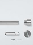 John Lewis Fixed Eyelet Metal Curtain Pole Kit with Stud Finial, Dia.28mm, Brushed Nickel