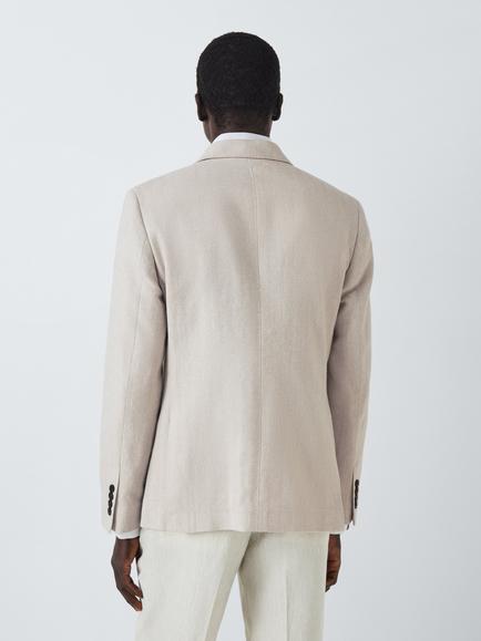 John Lewis Stoford Herringbone Regular Fit Blazer, Natural - view 2, Natural