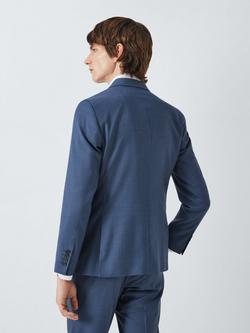 John Lewis Easton Super 100's Wool Semi Plain Regular Fit Suit Jacket, Mid Blue - view 2, Mid Blue