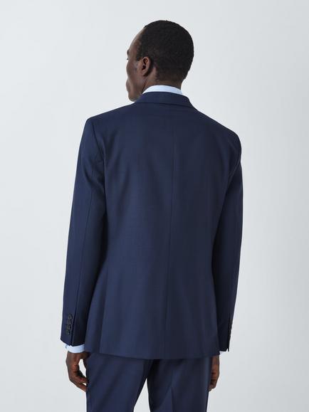 John Lewis Stanton Super 100's Grid Regular Fit Jacket, Navy - view 2, Navy