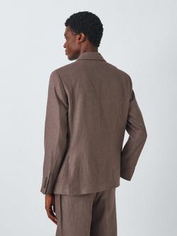 John Lewis Newton Linen Relaxed Fit Jacket, Brown - view 2, Brown