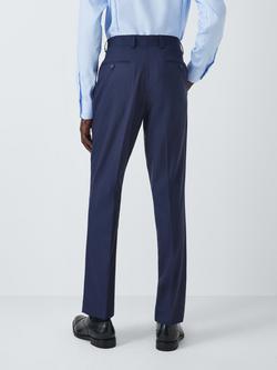 John Lewis Stanton Super 100's Grid Regular Fit Trousers, Navy - view 2, Navy