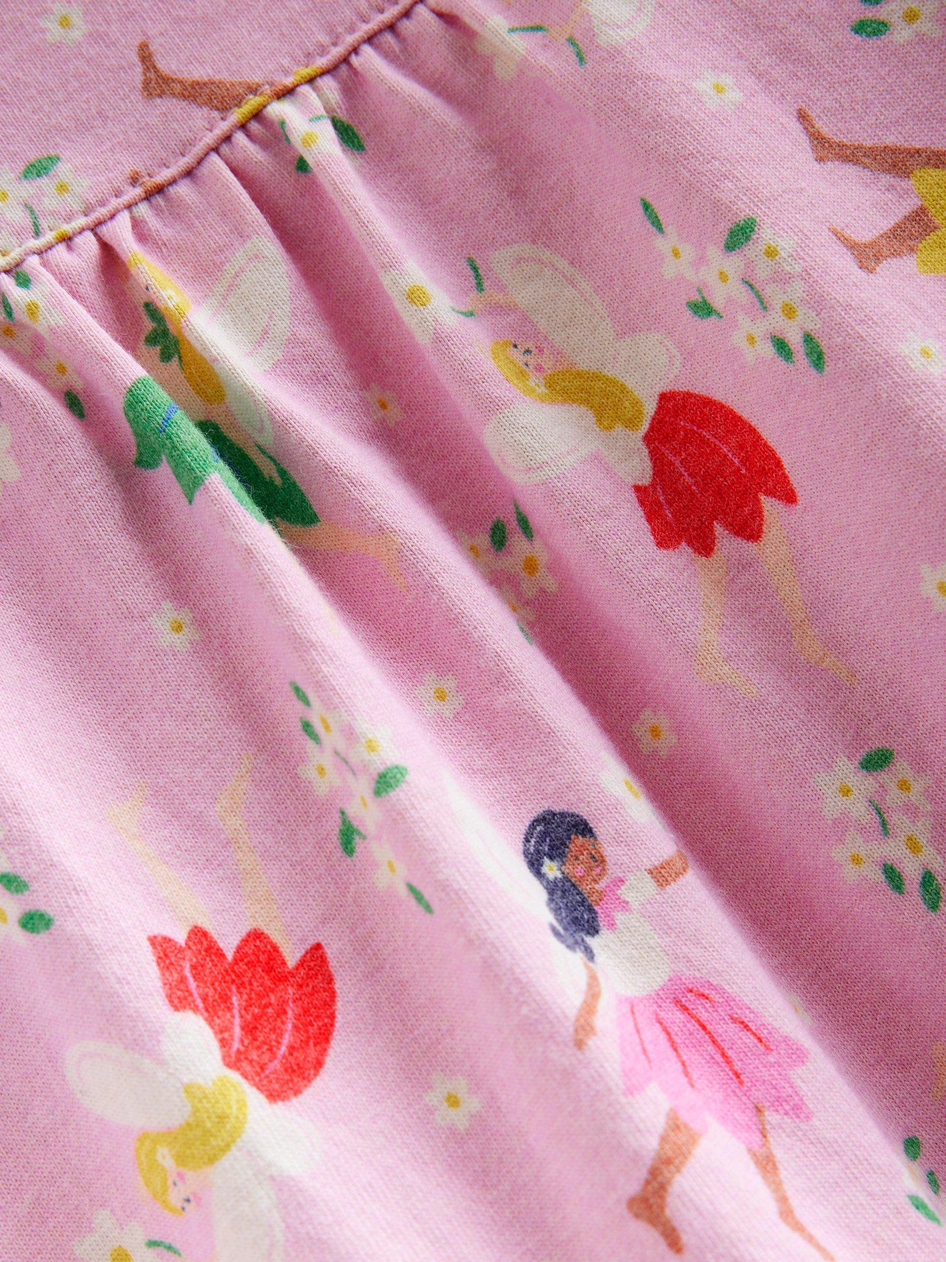 Mini Boden Kids Fairy Print Long Sleeve Nightdress Boto Pink Fairies